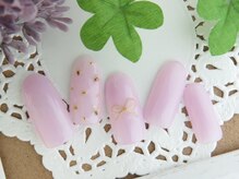 ラミエンヌ/リボン オフィスネイル 押し花