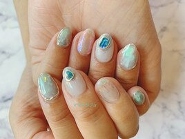 ジェルネイル★シアーな天然石柄