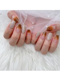 シンプル秋ネイル