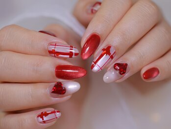 赤チェック ハート追加+700