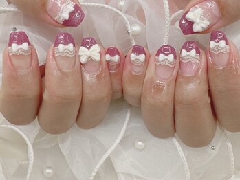 ハニービービー(Honey Bee Bee)/レースリボンネイル