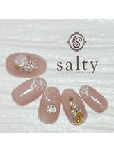 ネイルアンドアイラッシュサロン ソルティ 寺田町(salty)/雪の結晶ネイル