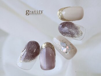 フラッシュ×ブラウンニュアンス