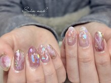 ソアンネイル(Soan nail)/ピンクオーロラネイル