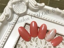 ネイルサロン カラーエイト(Nailsalon COLOR.8)/ピンク、タイダイ柄、シェル
