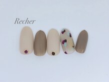 ネイルサロンリシェ 烏丸御池(Recher)/秋カラーのドットネイル