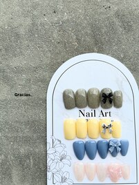 モテ可愛いリボンで大優勝ネイル