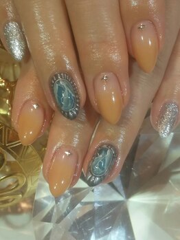 マイネイルアンドアイラッシュ(MyNail&Eyelash)/手描きターコイズ