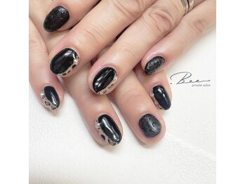 ドットビー(.Bee)/ブラック♪ヒョウ柄ネイル