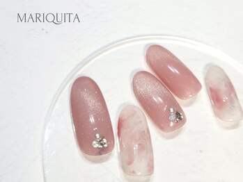 マーブル×マグネットネイル/春