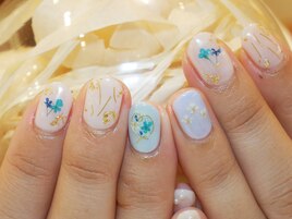 押し花ネイル。