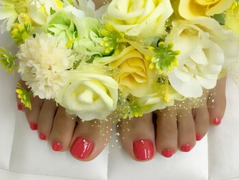 プルミエ ネイル(Premier Nail)/オレンジレッド★フット