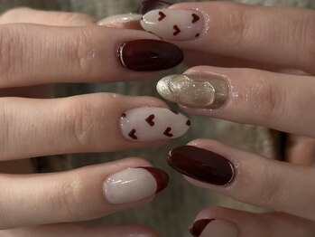 エティル(Etel atelier)/ハートネイル/フレンチネイル