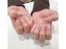 ヘアアンドネイル ミューズ 新浦安店(HAIR&NAIL MUSE)/マーブルベージュカラー縦ライン