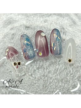 エーアンドエー 蕨店(A&A)/梅雨っぽネイル