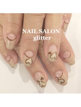 ネイルサロン グリッター(NAIL SALON glitter)/バレンタインネイル5000円