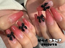 ネイルマフィア 渋谷(NAIL MAFIA)/リボンネイル/グラデーション