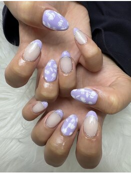 フラワーズネイル(flowers nail)/手書きさくらんぼネイル