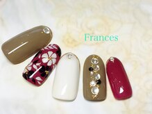フランセス(Frances)/手描きお花ネイル
