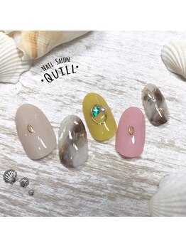 ネイルサロン クイル(QUILL)/8月大理石★タイダイ3