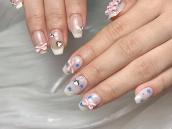 アルブル(ARBRE)/ワンホン風パーツネイル