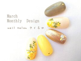 春ネイル☆ミモザデザイン