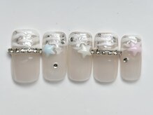 ジェミーネイル イケブクロ(Jemiy nail ikebukuro)/ホワイトゼブラ￥10000
