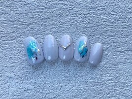 夏ネイル☆涼し気ブルー