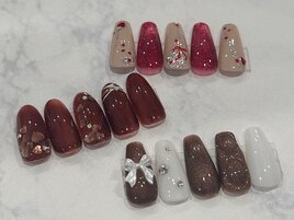 バレンタインネイル