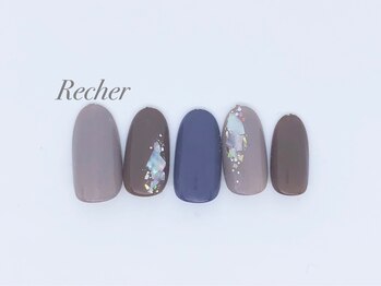 ネイルサロンリシェ 烏丸御池(Recher)/新色カラー×シェルのデザイン