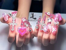 #チップスカルプ/持ち込み/パーツ付け放題/ゴテゴテデザイン