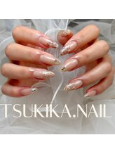 ツキカドットネイル(TSUKIKA.NAIL)/透明感レオパード