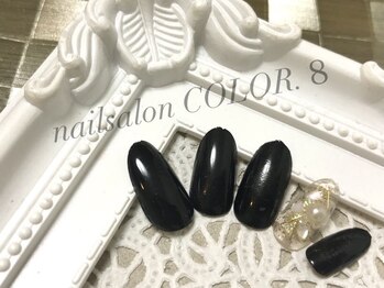ネイルサロン カラーエイト(Nailsalon COLOR.8)/ワンカラー、塗りかけ、パール