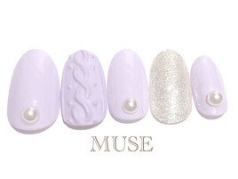 ニット/冬/パール/パープル/ラメ