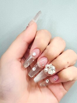 ジーディーエスネイル(GDS NAIL)の写真/【デザイン幅が広がるロングネイル◎】フォルムにこだわったスカルプ長さだし◎こだわりのアートネイルを★