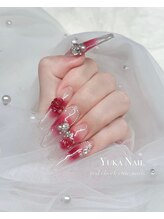 ユカネイル(Yuka Nail)/長さ出し10本必須！冬の赤チーク