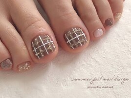 ニュアンス　ブラウン　チェック