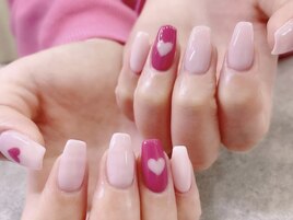 手描きハートネイル