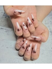 ロング★3Dハートネイル