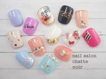 ネイルサロン シャットノワール(chatte noir)/foot定額デザイン¥6500