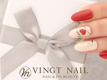 ヴァンネイル(VINGT NAIL nail&eye beauty)/ワンカラー×ハートアート