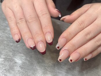 エムネイル(M-Nail)/★ちゅるん×ボルドーネイル★