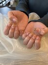 チークネイル 花ネイル