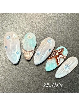 28ネイル 阿佐ヶ谷店/夏・海・マンスリーデザイン