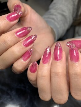 レディグリッター(Lady glitter)/シアーピンクネイル