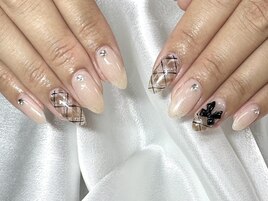 大人気　チェック×リボン