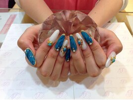 3Dのお花の春色スカルプ