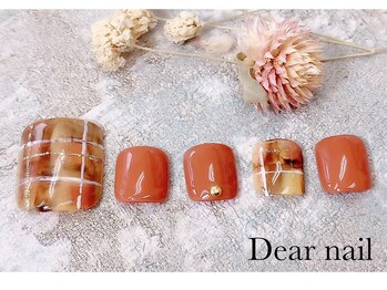ディア ネイル(Dear nail)/オレンジチェック