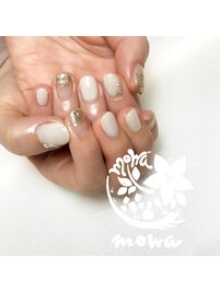 ☆シアーホワイト上品ネイル☆