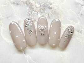 リボン×ドット